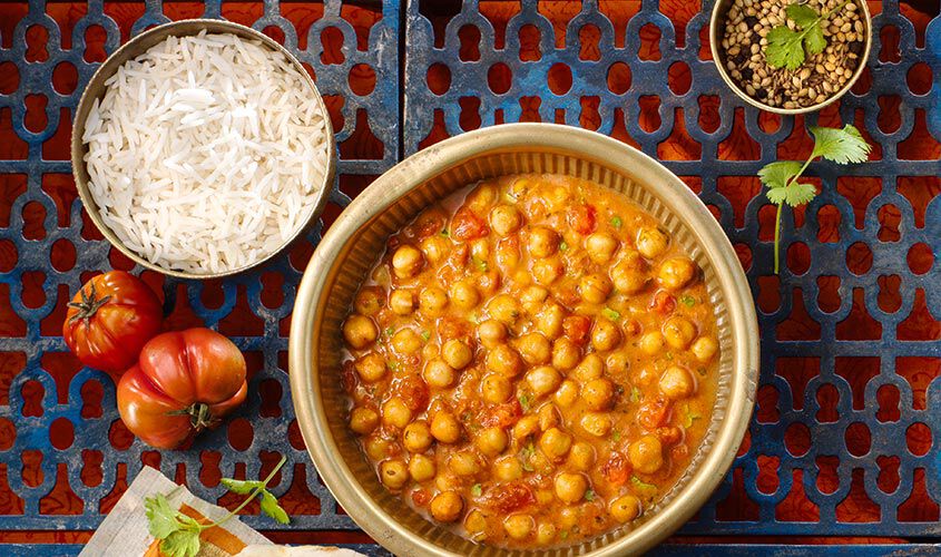 Asie - Curry de pois chiches avec riz