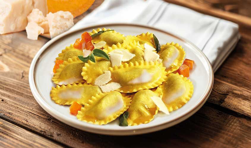 Pâtes - Mezzelune Zucca con Formaggi