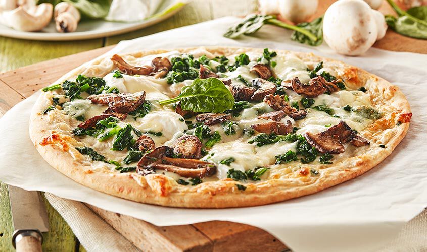 Pizza - Schiacciata Spinaci e Funghi Grigliati BIO